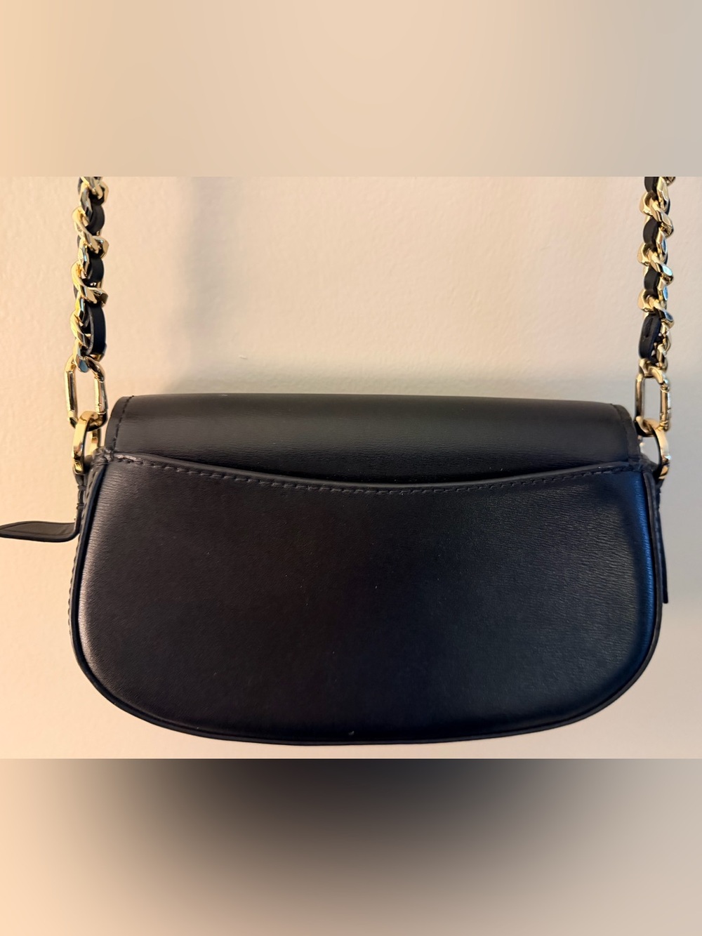 Michael Kors Black Leather Mila Small Chain Sling Messenger Purse / Like New - Picture 6 of 9